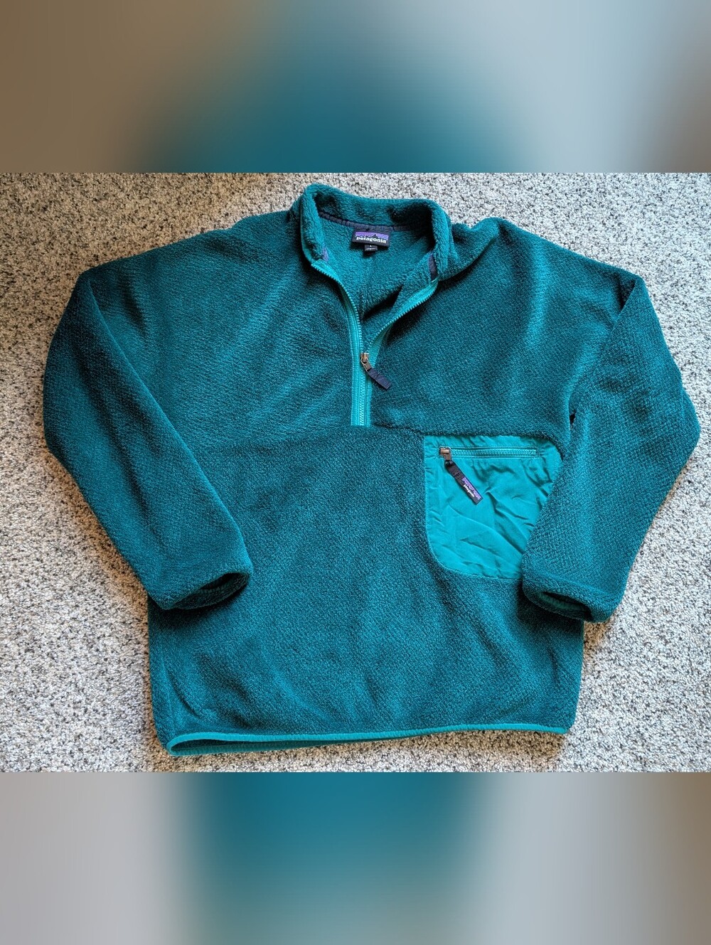 Patagonia Teal Green Zip Fleece Jacket